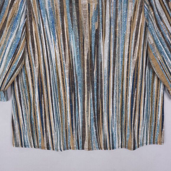 Cocomo Top Shirt Womens Size 2X Popover Button Split Neck 3/4 Roll Tab Sleeve - Picture 8 of 11